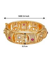 Timeless Trunk Elephant Motif Gold Plated Kada Bangle