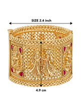 Divinely Wed Golden Kada with Goddess Lakshmi and Bride Groom Motifs