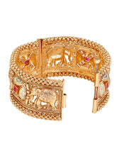 Golden Parade Elephant Motif Kada with Meenakaari Artistry