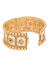 Meenakari Marvel Golden Kada with Floral Accents