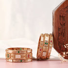 Traditional Meenkari Faux Kundan Bangles - Gold