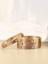 Classic Crystals Embellished Bangle Set - Gold