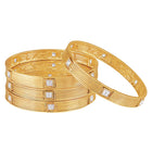 Classic Crystals Embellished Bangle Set - Gold