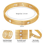Classic Crystals Embellished Bangle Set - Gold