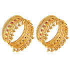 Classic Bell Charm Bangle Set - Gold