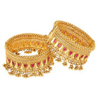 Classic Bell Charm Bangle Set - Gold