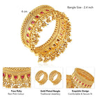 Classic Bell Charm Bangle Set - Gold