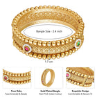 Intricate Bead Frame Ethnic Bangle - Gold