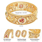 Floral Carved Traditional Kada Set - Gold