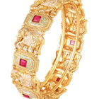 Elephant Motif Openable Kada Set - Gold