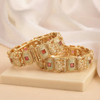 Elephant Motif Openable Kada Set - Gold
