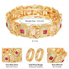 Elephant Motif Openable Kada Set - Gold