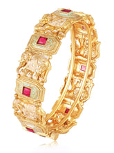 Elephant Motif Openable Kada Set - Gold