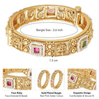 Laxmi Carved Temple Work Bangle Set - Gold