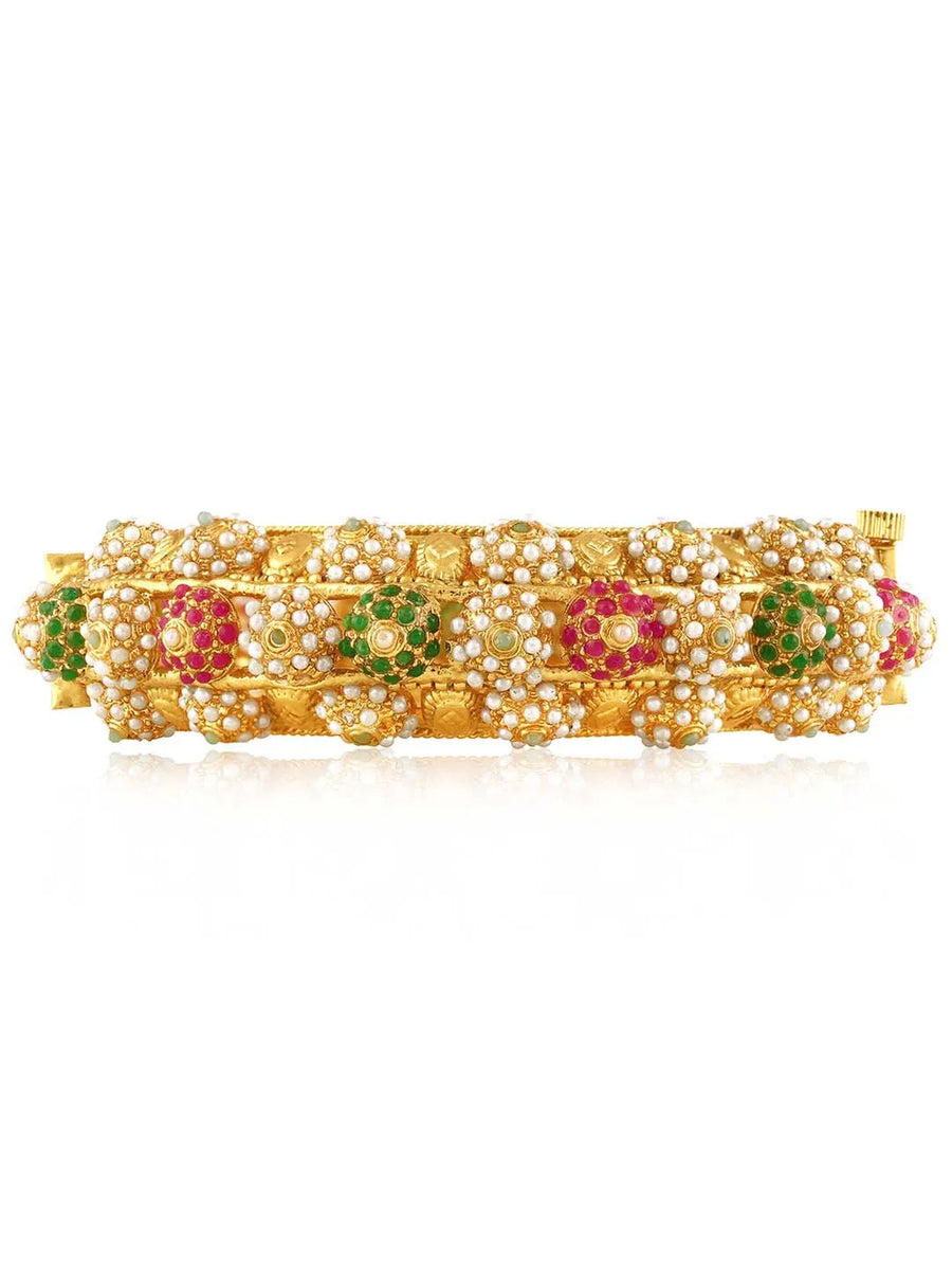 Gold Stones Studded Bangles – Traditional Fashion Jewellery by Peora


