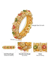 Gold Stones Studded Bangles – Traditional Fashion Jewellery by Peora

