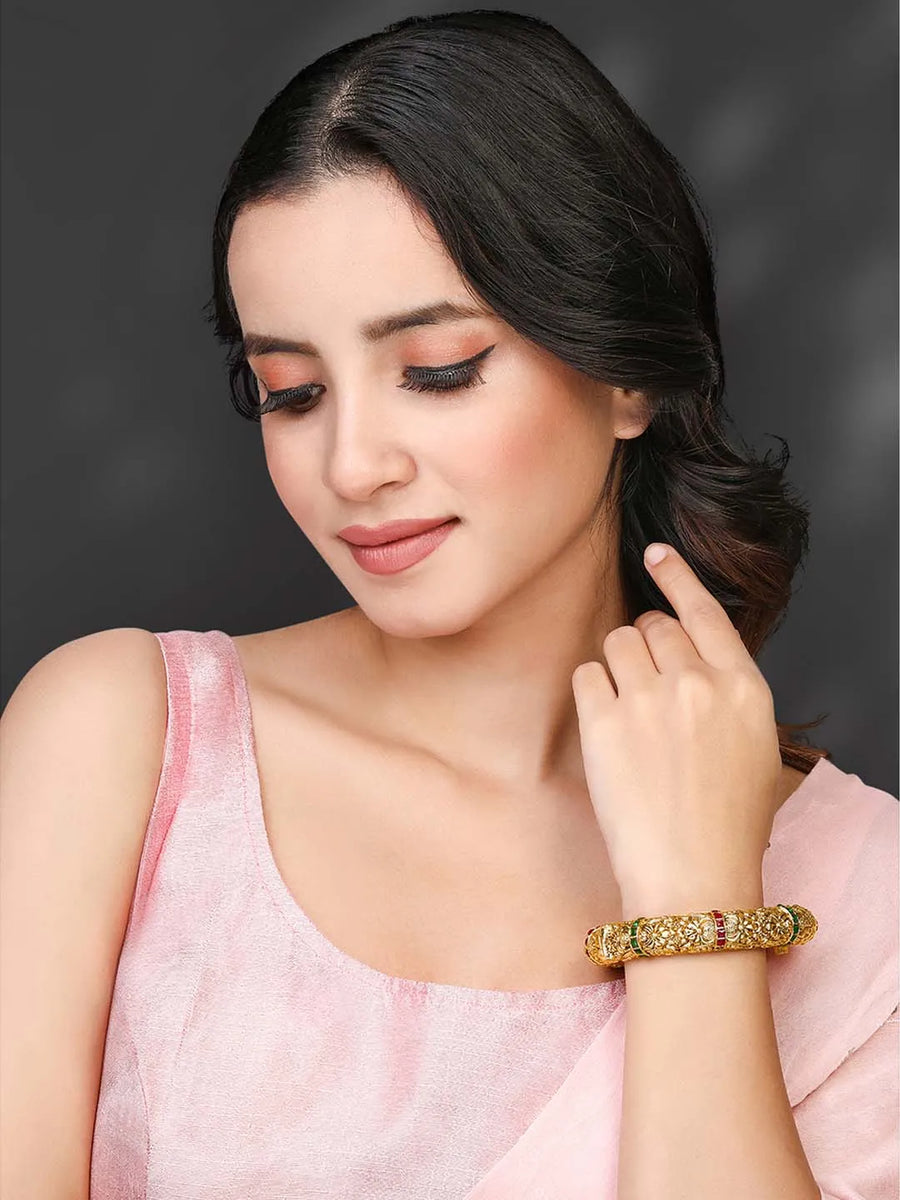 Gold Plated Kada Set – Traditional Fashion Jewellery by Peora

