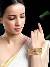 Golden Bloom Synthetic Stone Floral Kada