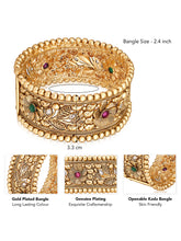 Golden Bloom Synthetic Stone Floral Kada