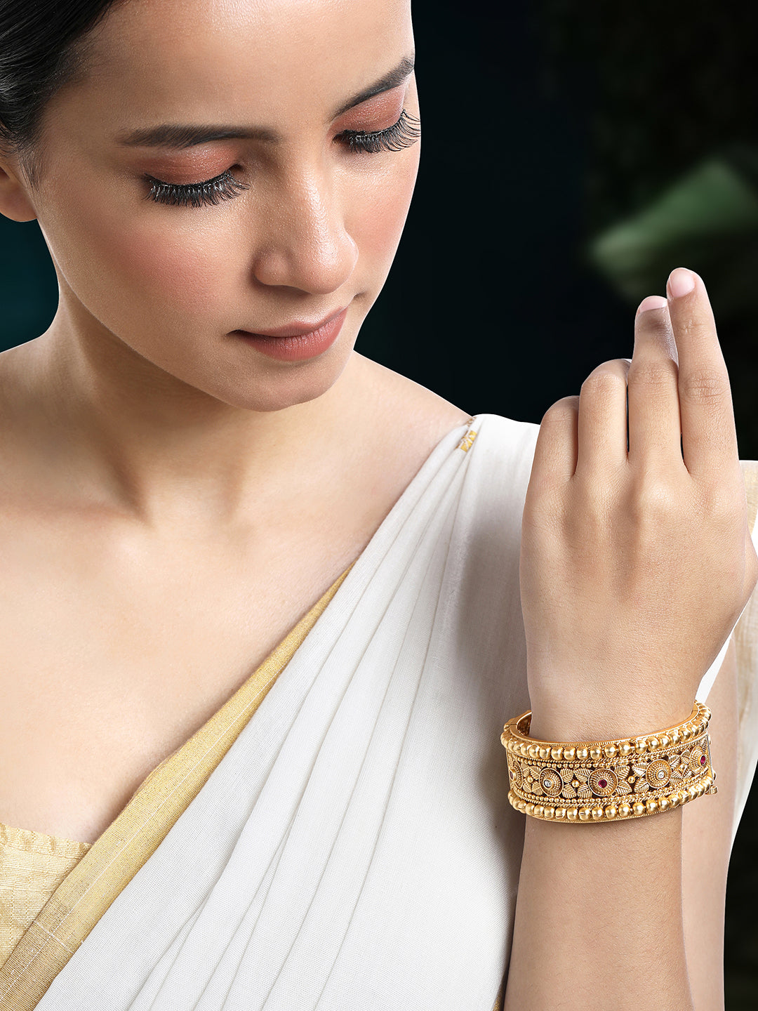 Golden Harmony Synthetic Stone Studded Kada