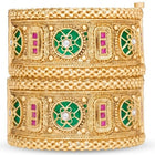 Green Meenakari Gold Plated Kada Set for Women