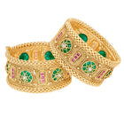 Green Meenakari Gold Plated Kada Set for Women