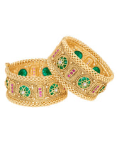 Green Meenakari Gold Plated Kada Set for Women
