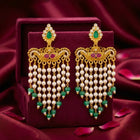 Peora Divine Temple Style Long Pearl Earrings