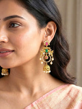 Peora Ethnic Long Chandbali Jhumka Earrings