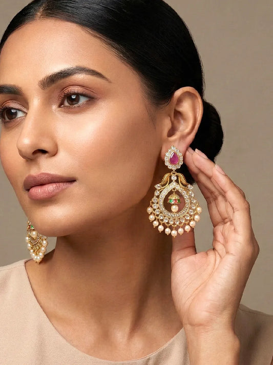 Peora Royal Antique Chandbali Earring