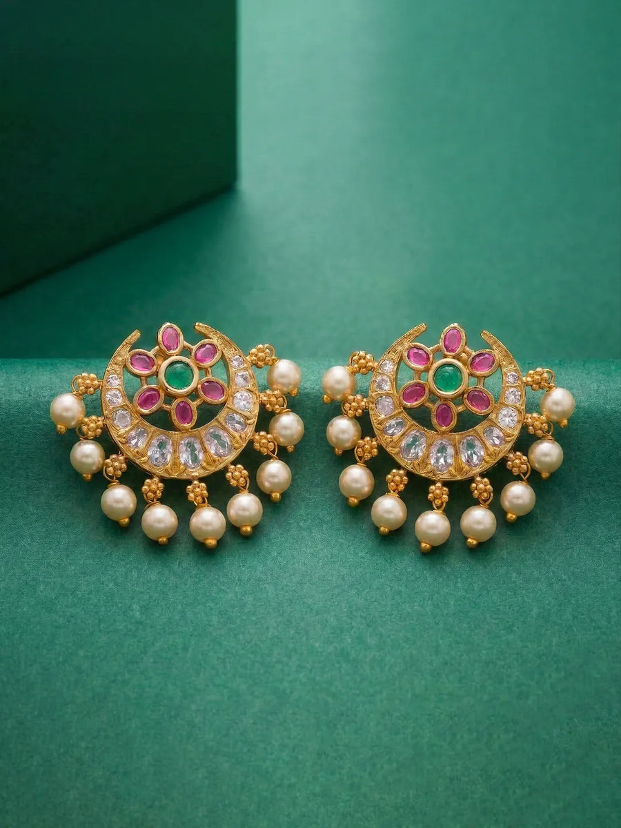 Peora Royal Jadau Stud Earrings