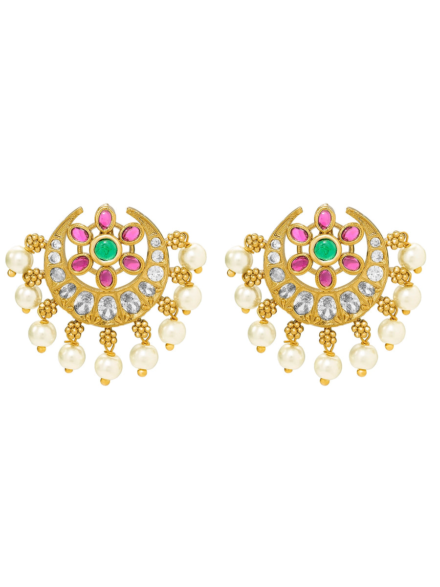 Peora Royal Jadau Stud Earrings