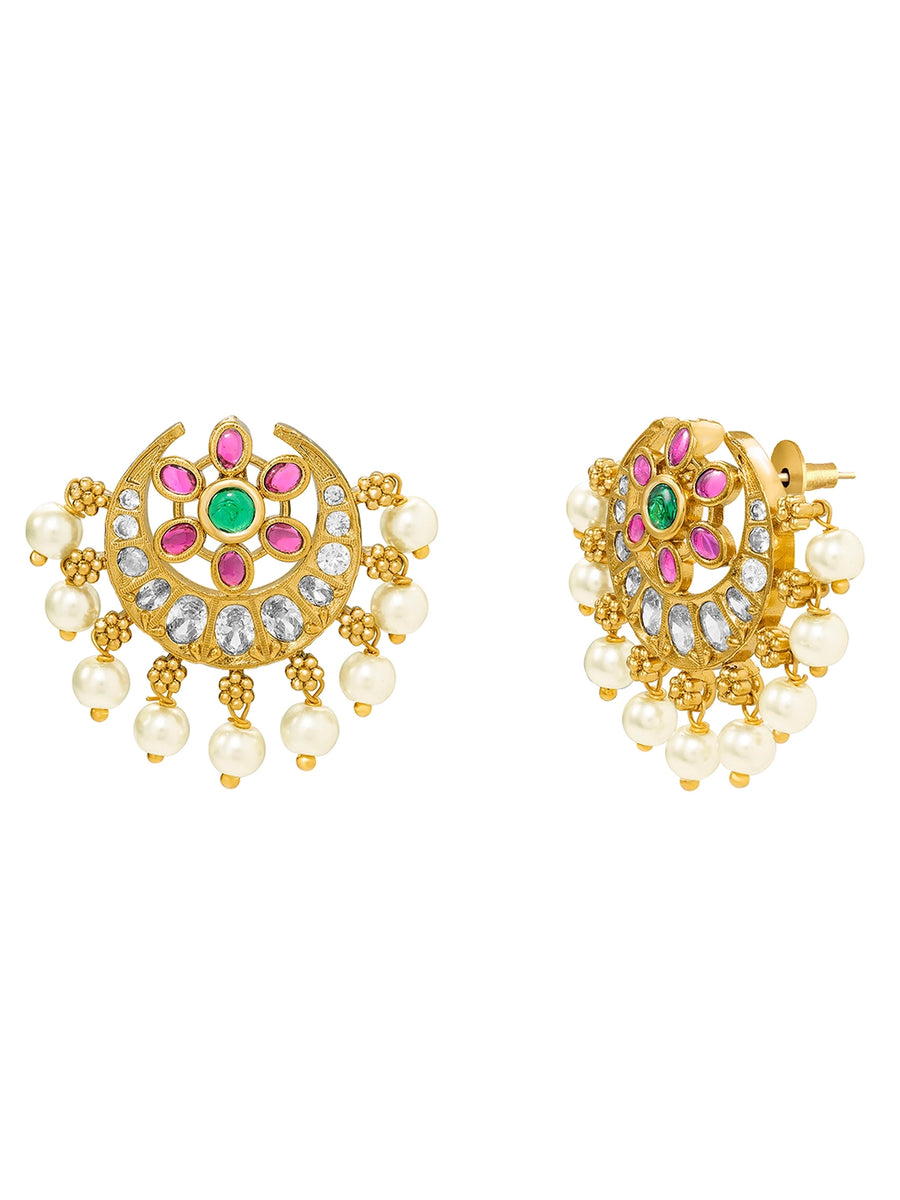 Peora Royal Jadau Stud Earrings