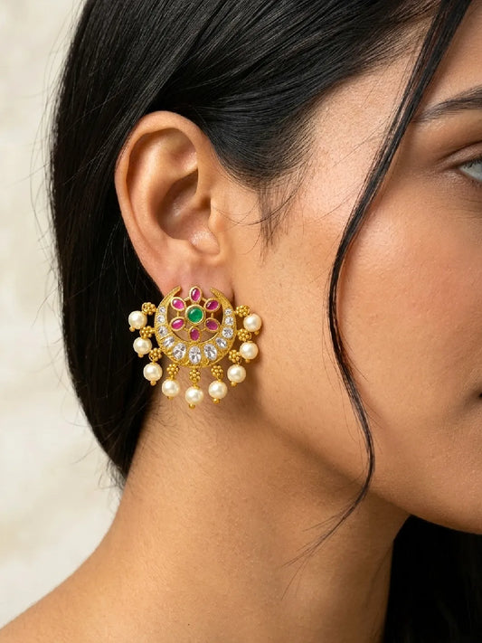 Peora Royal Jadau Stud Earrings
