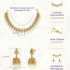 Peora Royal Temple Style Necklace Set With Jhumki