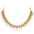Peora Royal Temple Style Necklace Set With Jhumki