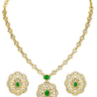 Peora Modern Emerald Kundan Polki Pendant Set