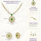 Peora Modern Emerald Kundan Polki Pendant Set