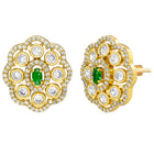 Peora Modern Emerald Kundan Polki Pendant Set