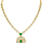 Peora Modern Emerald Kundan Polki Pendant Set