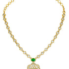 Peora Modern Emerald Kundan Polki Pendant Set