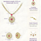 Peora Modern Ruby Kundan Polki Pendant Set