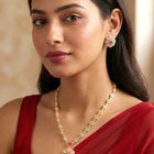 Peora Modern Ruby Kundan Polki Pendant Set
