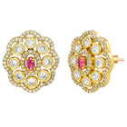 Peora Modern Ruby Kundan Polki Pendant Set