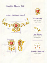 Peora Traditional Ruby Pearl Kundan Choker Set