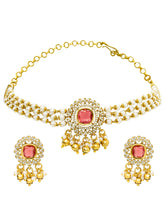 Peora Traditional Ruby Pearl Kundan Choker Set
