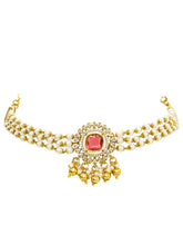 Peora Traditional Ruby Pearl Kundan Choker Set