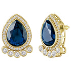 Gleaming Teardrop Crystal Studs - Blue
