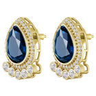 Gleaming Teardrop Crystal Studs - Blue