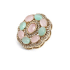 Peora Floral Charm Stud Earrings - Gold